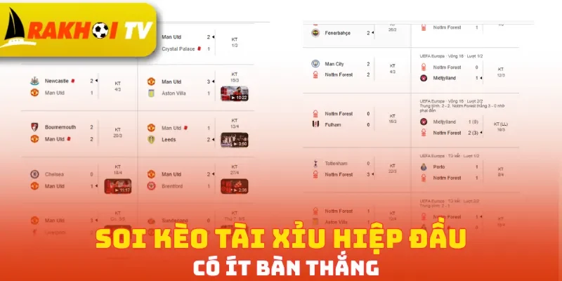 Soi kèo tài xỉu hiệp đầu có ít bàn thắng