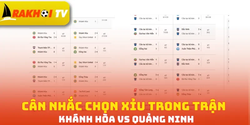Cân nhắc chọn Xỉu trong trận Khánh Hòa vs Quảng Ninh
