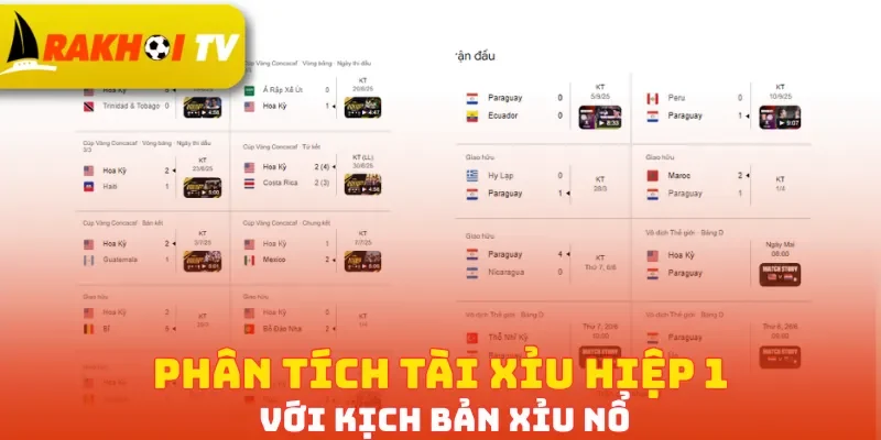 Phân tích Tài Xỉu hiệp 1 với kịch bản Xỉu nổ